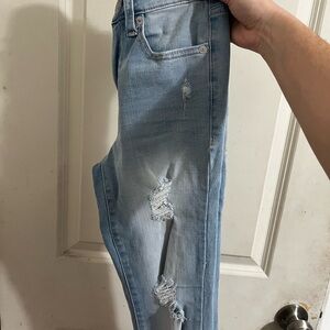 Aeropostale Light Blue Ripped Skinny Jeans